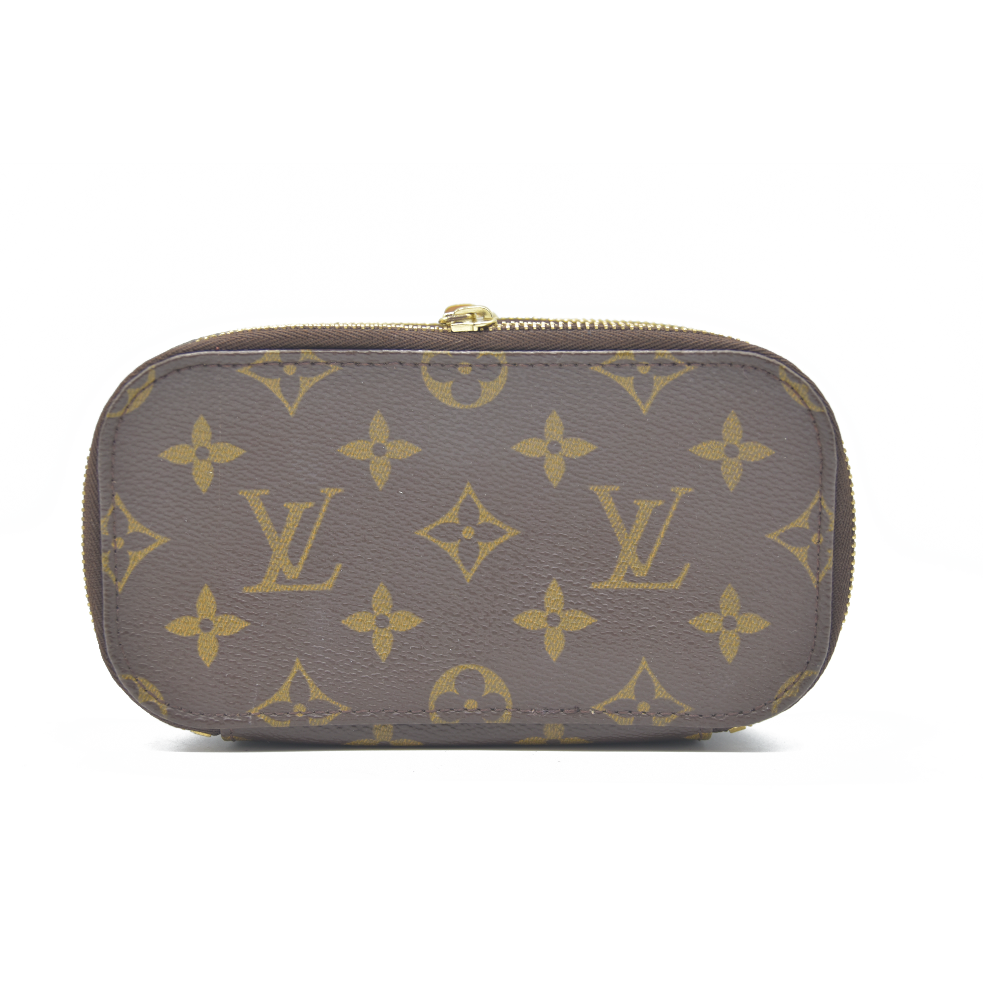 $580 Louis Vuitton Monogram Trousse Blush PM Cosmetic Pouch Bag Jewlery Case