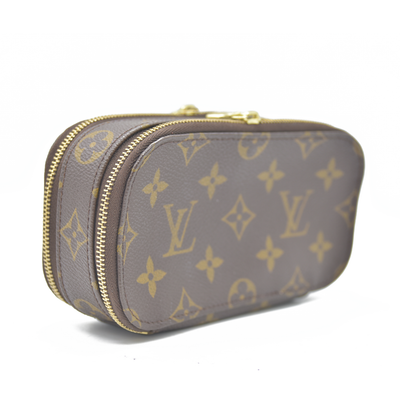 $580 Louis Vuitton Monogram Trousse Blush PM Cosmetic Pouch Bag Jewlery Case