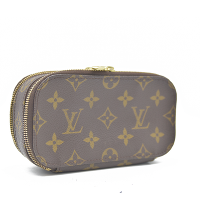 $580 Louis Vuitton Monogram Trousse Blush PM Cosmetic Pouch Bag Jewlery Case