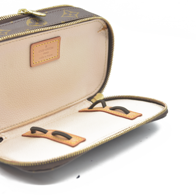 $580 Louis Vuitton Monogram Trousse Blush PM Cosmetic Pouch Bag Jewlery Case