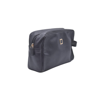 $650 LOEWE Smooth Calfskin Anagram Square Plaque Cosmetic Case Black CONSIGNMENT 10021216