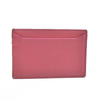 CONSIGNMENT Prada Prada Pink Saffiano Metal Leather Logo Card Holder