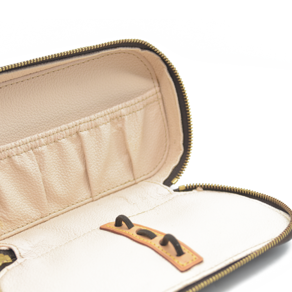 $580 Louis Vuitton Monogram Trousse Blush PM Cosmetic Pouch Bag Jewlery Case