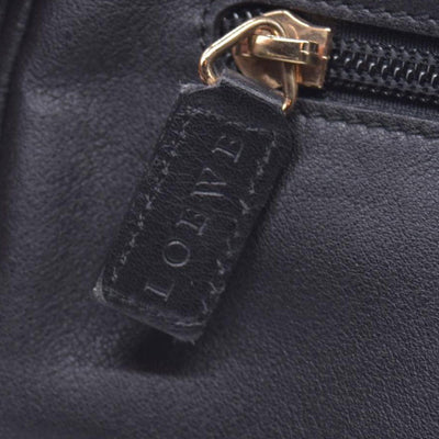 $650 LOEWE Smooth Calfskin Anagram Square Plaque Cosmetic Case Black CONSIGNMENT 10021216