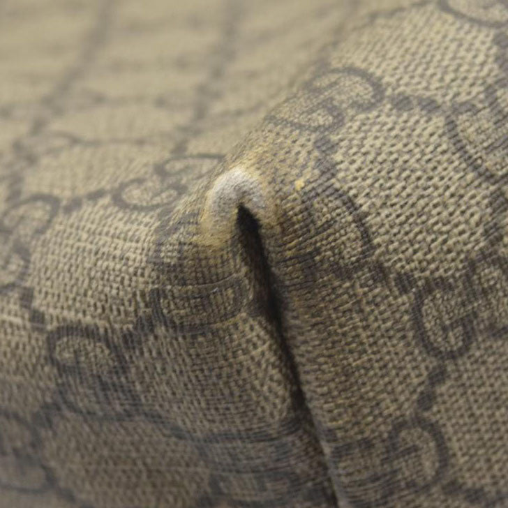 $1490 Gucci GG Plus Monogram Medium Signature Web Loop Tote Brown