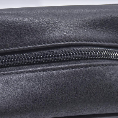 $650 LOEWE Smooth Calfskin Anagram Square Plaque Cosmetic Case Black CONSIGNMENT 10021216
