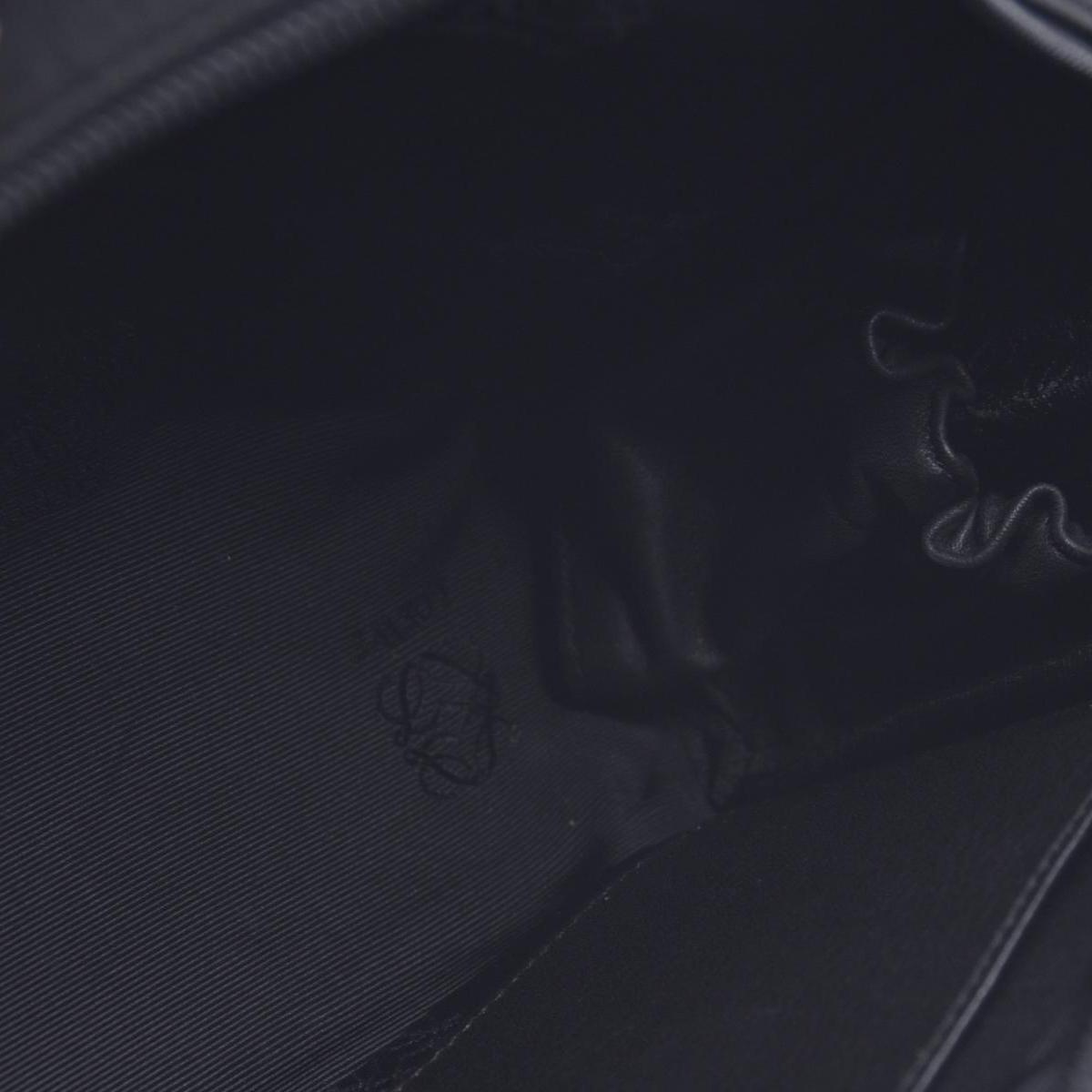 $650 LOEWE Smooth Calfskin Anagram Square Plaque Cosmetic Case Black CONSIGNMENT 10021216