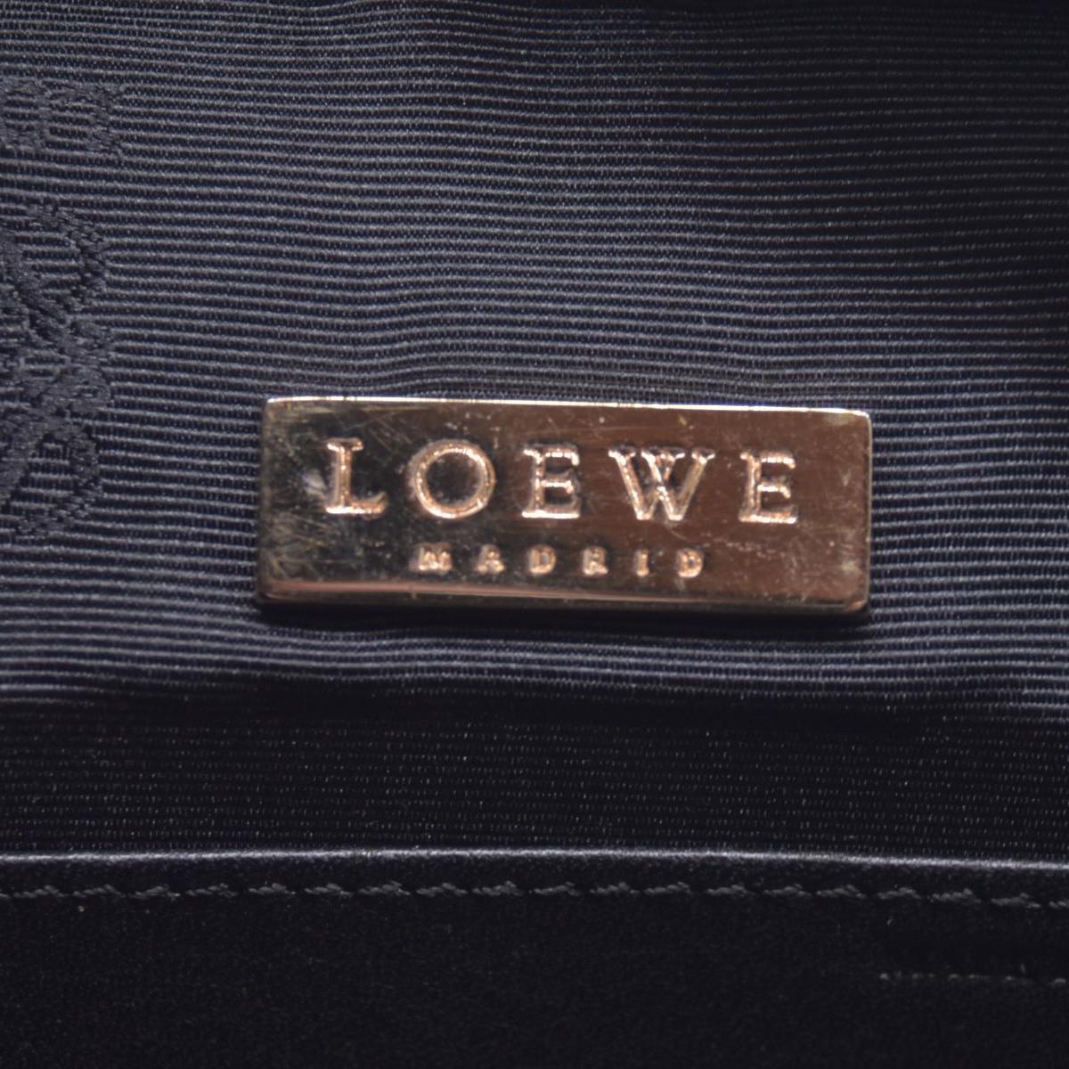 $650 LOEWE Smooth Calfskin Anagram Square Plaque Cosmetic Case Black CONSIGNMENT 10021216