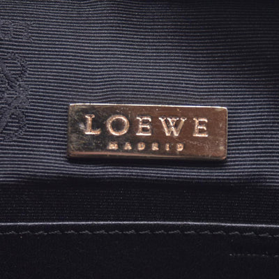 $650 LOEWE Smooth Calfskin Anagram Square Plaque Cosmetic Case Black CONSIGNMENT 10021216