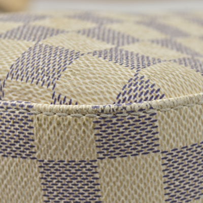 $2740 Louis Vuitton Damier Azur Slouchy MM Rose Ballerine