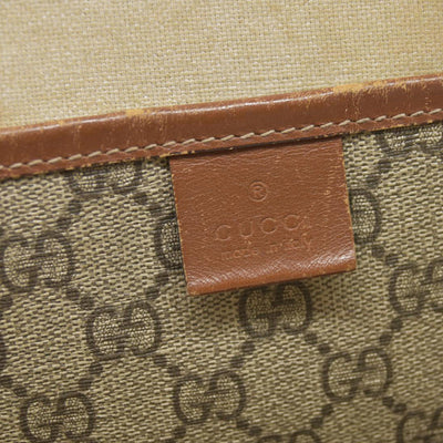$1490 Gucci GG Plus Monogram Medium Signature Web Loop Tote Brown