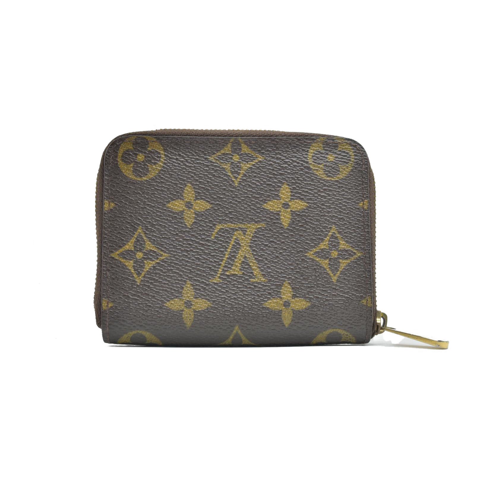 $560 2008 Louis Vuitton Monogram Zippy Zip Around Wallet Coin Purse Brown TH3098