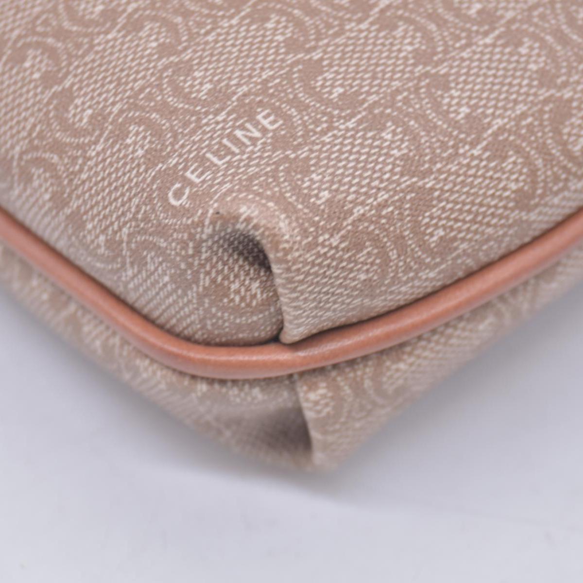 CELINE Macadam Coated Canvas Flap Clutch Shoulder Bag Tan CONSIGNMENT 10021233