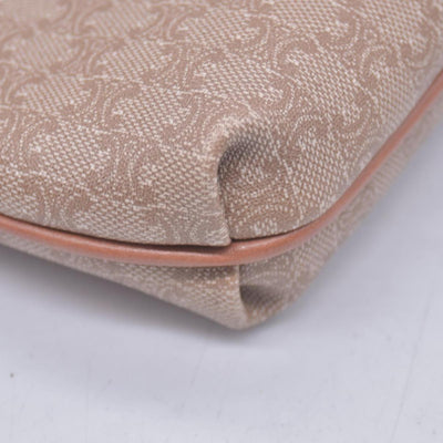 CELINE Macadam Coated Canvas Flap Clutch Shoulder Bag Tan CONSIGNMENT 10021233