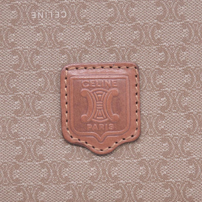 CELINE Macadam Coated Canvas Flap Clutch Shoulder Bag Tan CONSIGNMENT 10021233