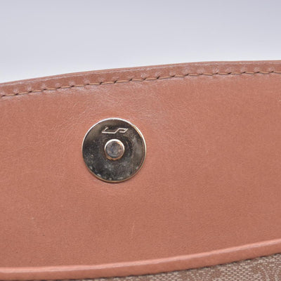 CELINE Macadam Coated Canvas Flap Clutch Shoulder Bag Tan CONSIGNMENT 10021233
