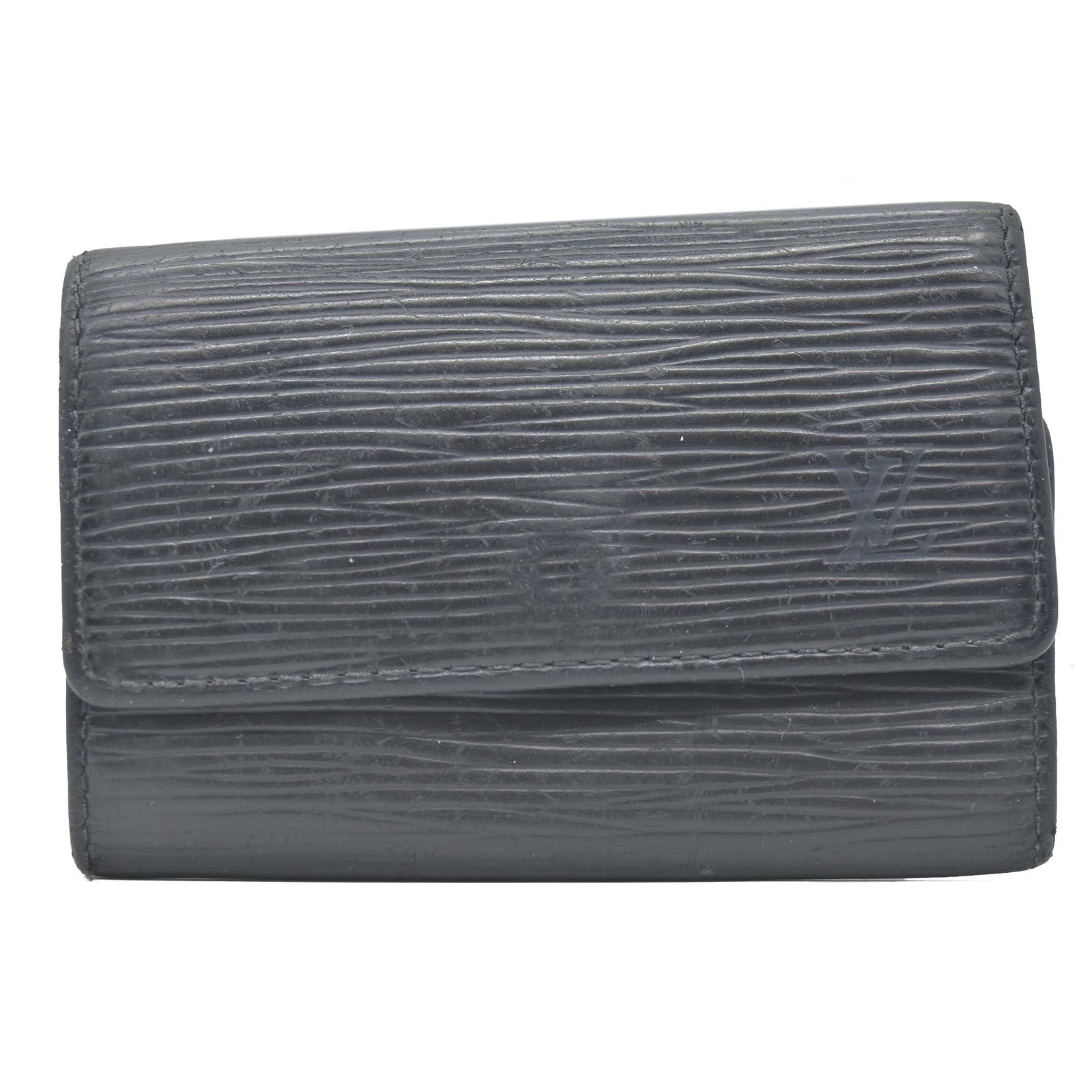 $445 2004 Louis Vuitton Epi Multicles Leather 6 Ring Key Case Black CA0014