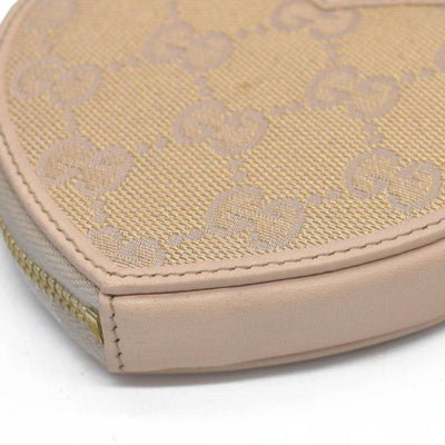 $480 Gucci GG Canvas Heart Coin Purse