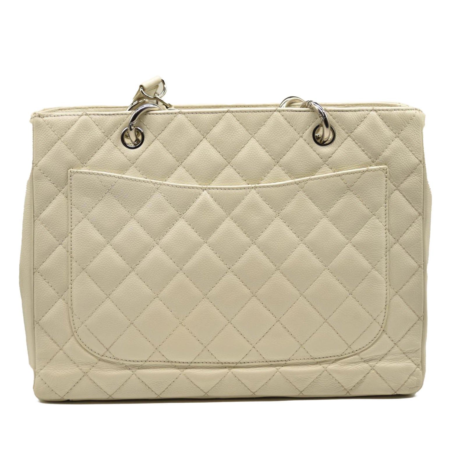 CHANEL Caviar Grand Shopping Tote GST White