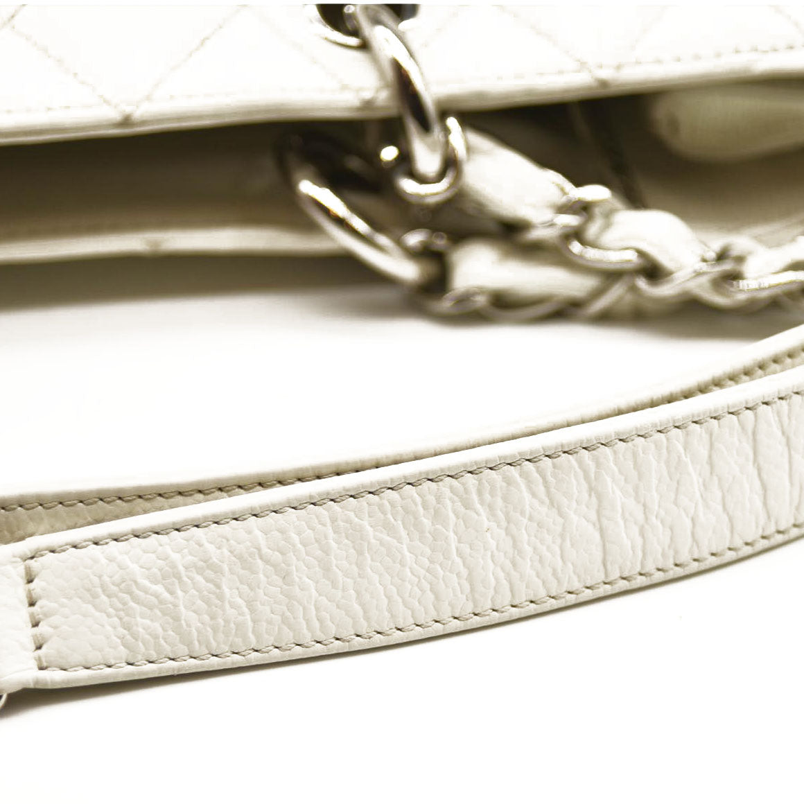 CHANEL Caviar Grand Shopping Tote GST White