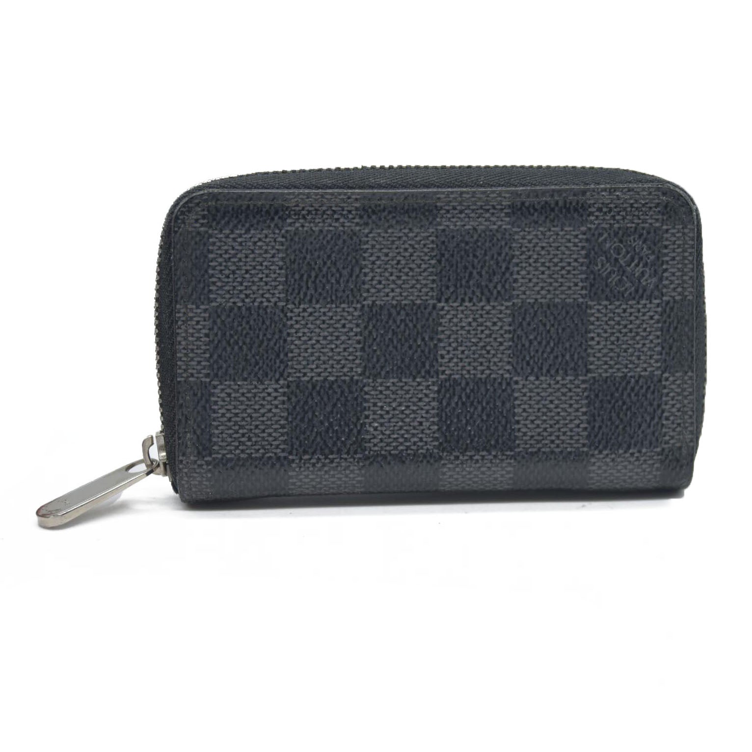 Louis Vuitton Damier Graphite Zippy Zip Coin Purse Wallet Black MI4101