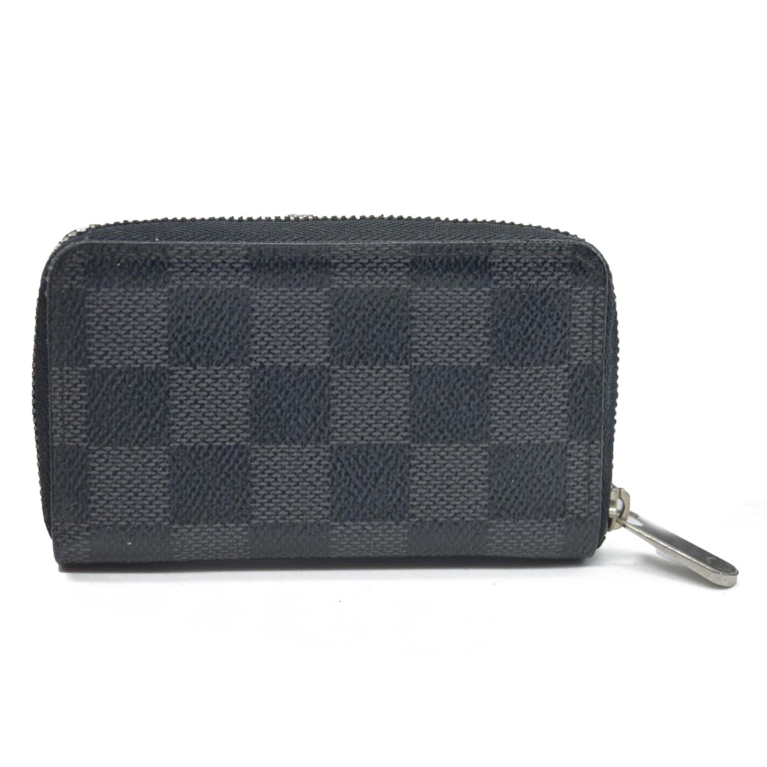 Louis Vuitton Damier Graphite Zippy Zip Coin Purse Wallet Black MI4101