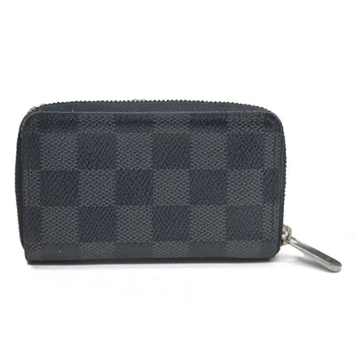 Louis Vuitton Damier Graphite Zippy Zip Coin Purse Wallet Black MI4101
