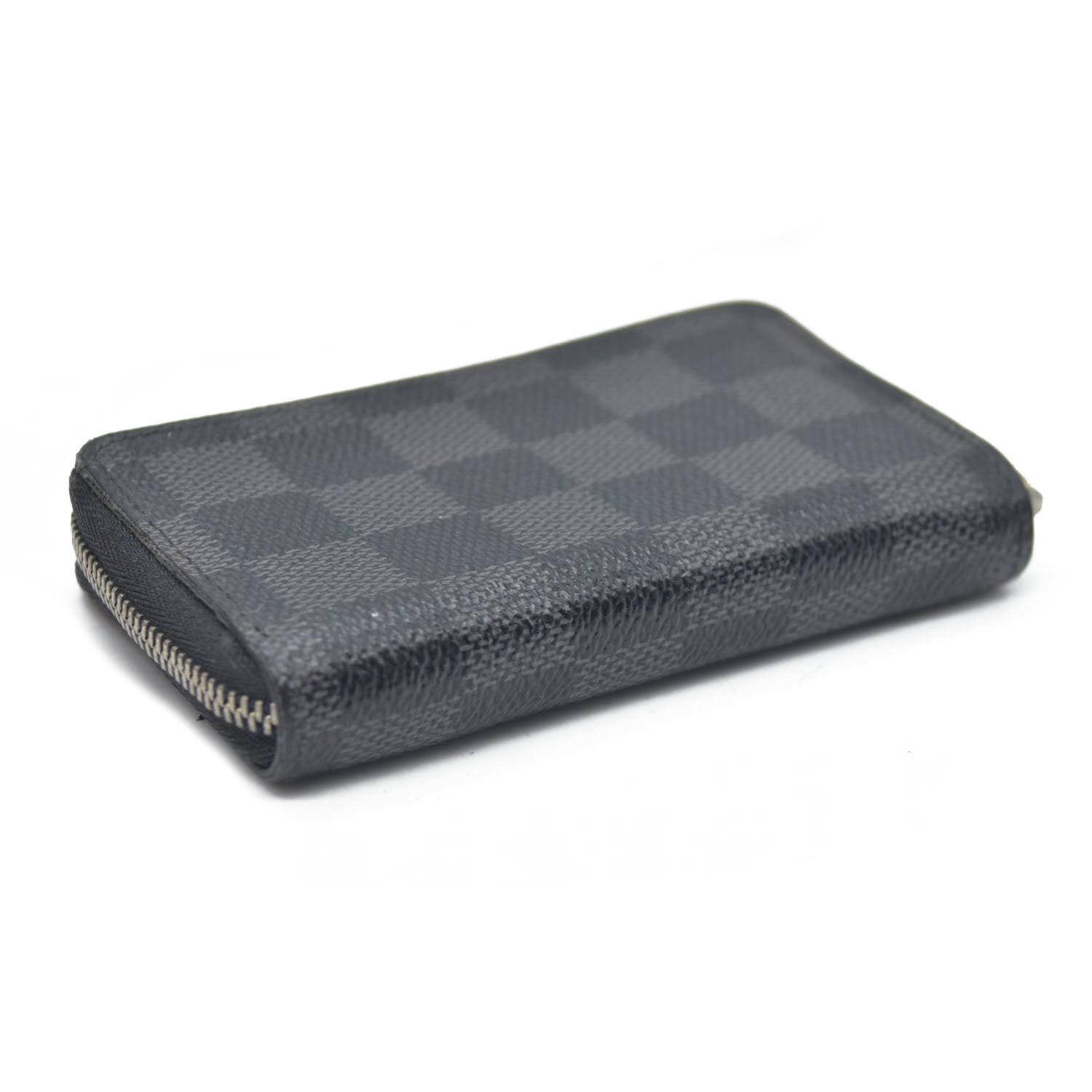 Louis Vuitton Damier Graphite Zippy Zip Coin Purse Wallet Black MI4101