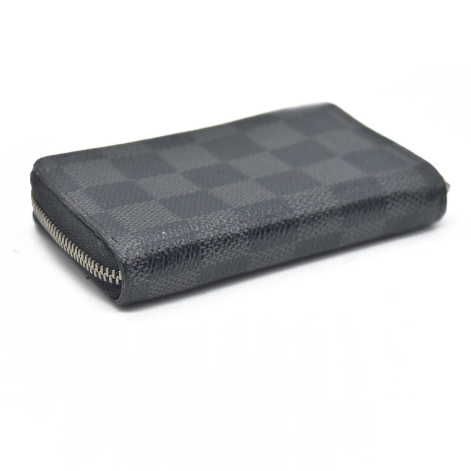 Louis Vuitton Damier Graphite Zippy Zip Coin Purse Wallet Black MI4101