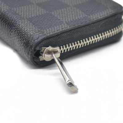 Louis Vuitton Damier Graphite Zippy Zip Coin Purse Wallet Black MI4101
