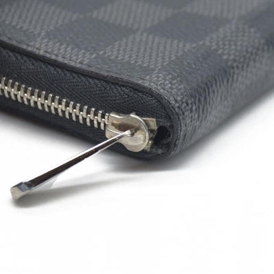 Louis Vuitton Damier Graphite Zippy Zip Coin Purse Wallet Black MI4101