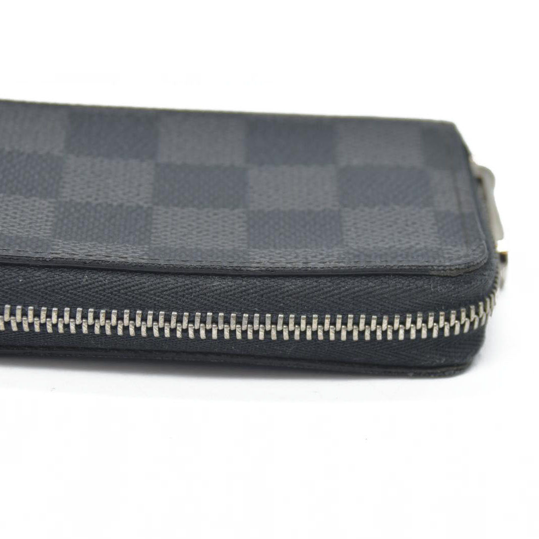 Louis Vuitton Damier Graphite Zippy Zip Coin Purse Wallet Black MI4101