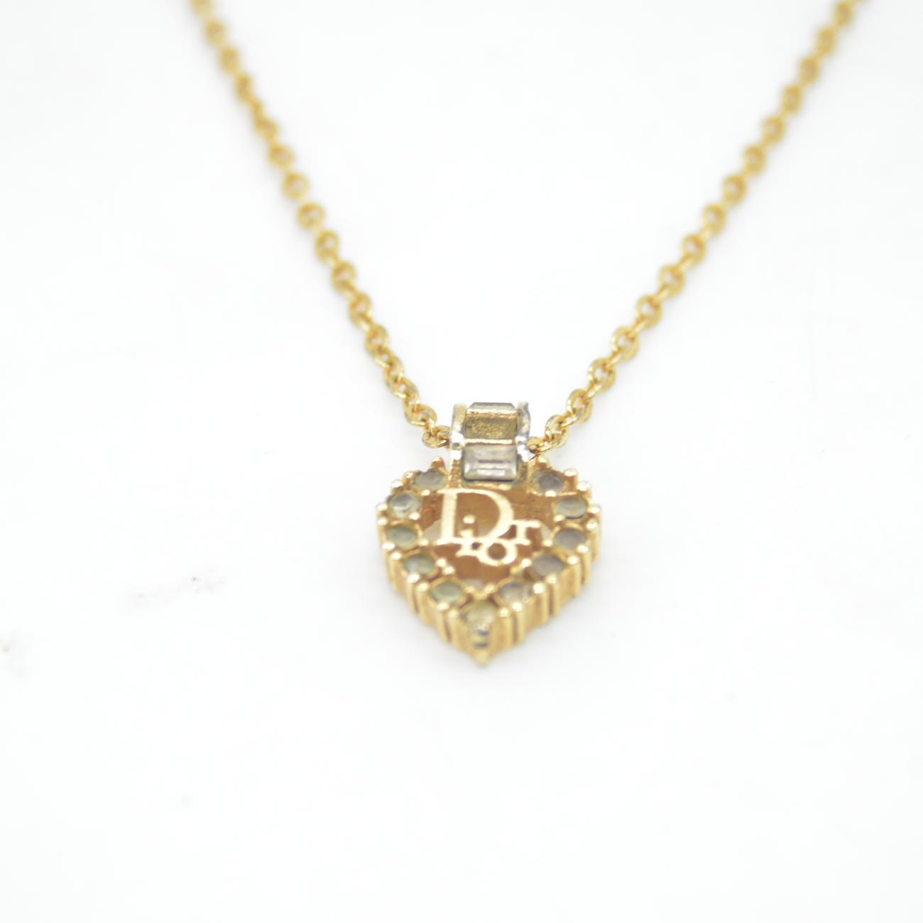 $440 Dior 20th century heart crystal pendant necklace