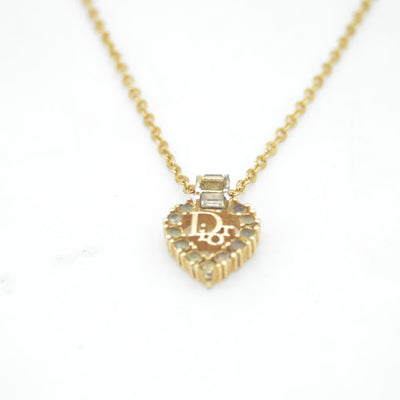 $440 Dior 20th century heart crystal pendant necklace