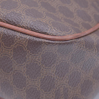 CELINE Macadam Coated Canvas Ring Circle Logo Crossbody Bag Brown CONSIGNMENT 10021238