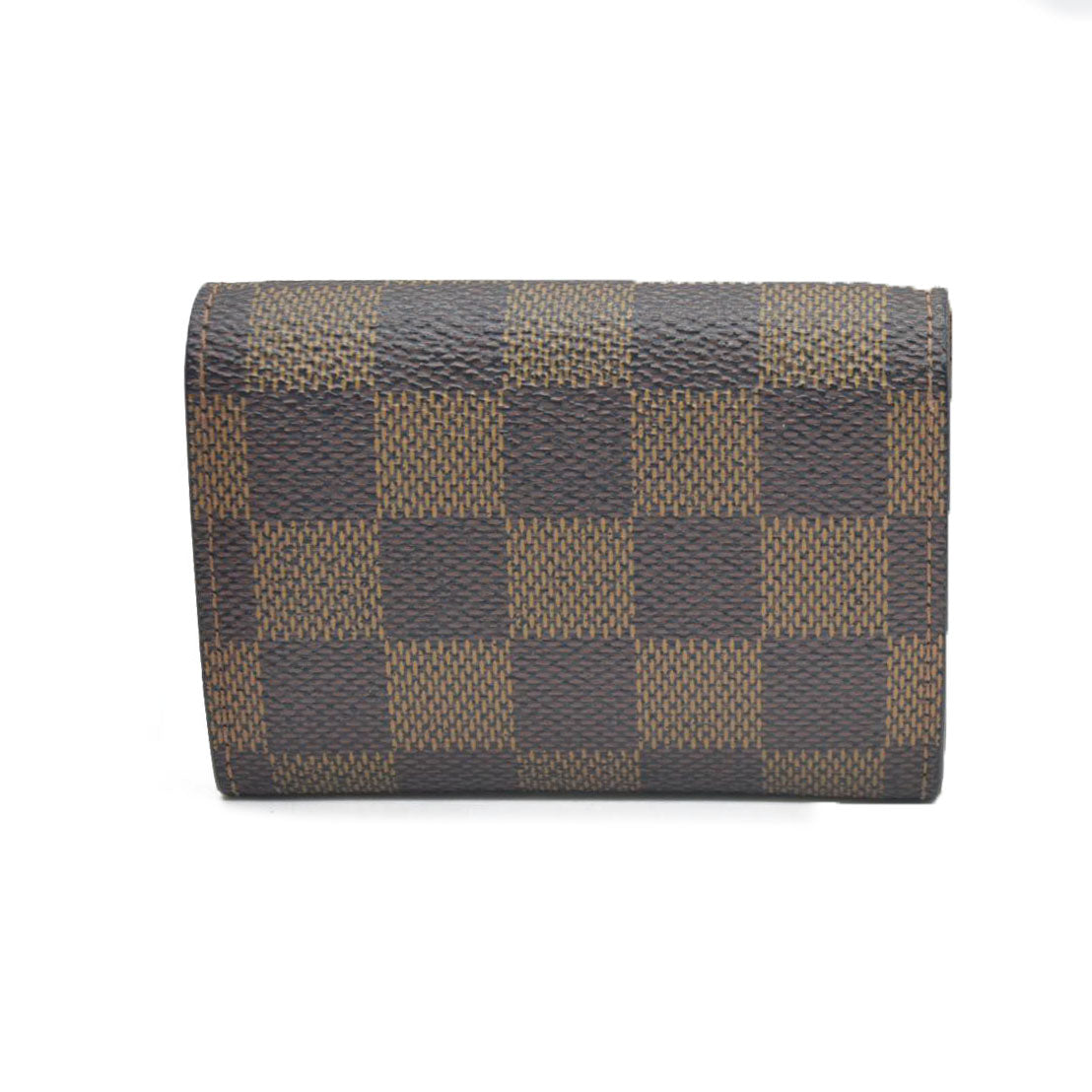 Louis Vuitton Damier Porte Monnaie Plat Coin Purse Wallet Brown MI1014