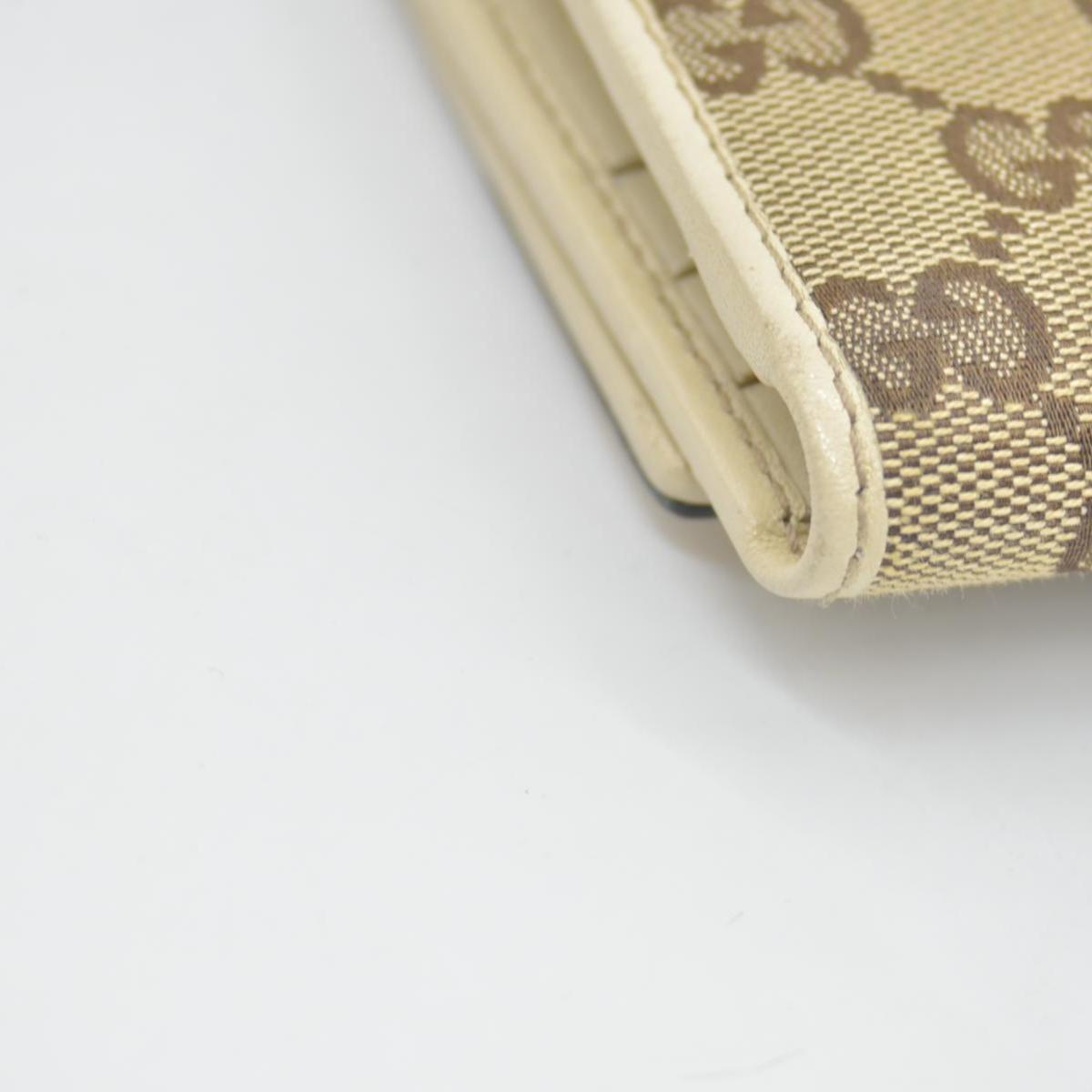 $490 Gucci CONSIGNMENT Beige/Brown GG Canvas and Leather Interlocking G French Wallet