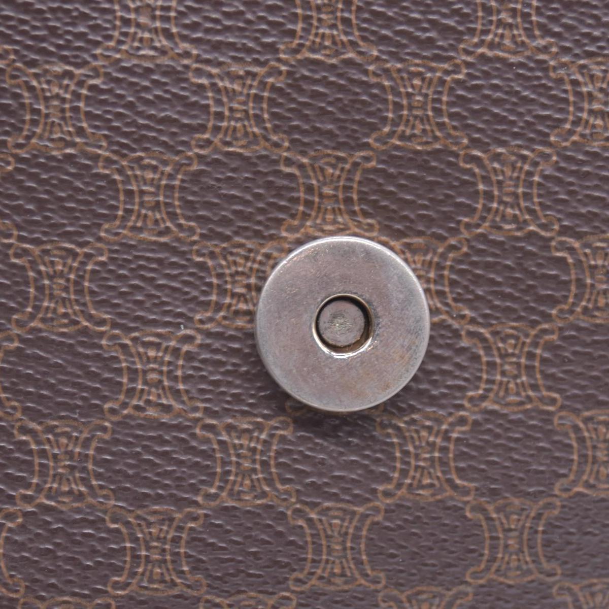 CELINE Macadam Coated Canvas Ring Circle Logo Crossbody Bag Brown CONSIGNMENT 10021238