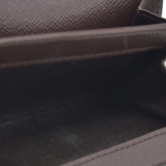 Louis Vuitton Damier Porte Monnaie Plat Coin Purse Wallet Brown MI1014