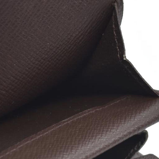 Louis Vuitton Damier Porte Monnaie Plat Coin Purse Wallet Brown MI1014
