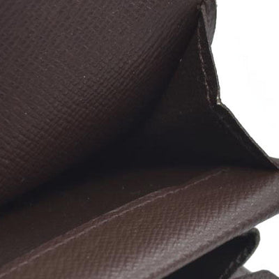 Louis Vuitton Damier Porte Monnaie Plat Coin Purse Wallet Brown MI1014