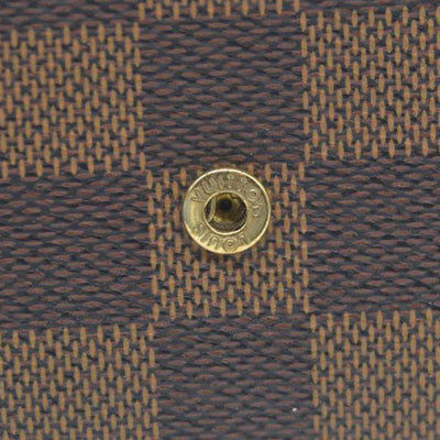 Louis Vuitton Damier Porte Monnaie Plat Coin Purse Wallet Brown MI1014