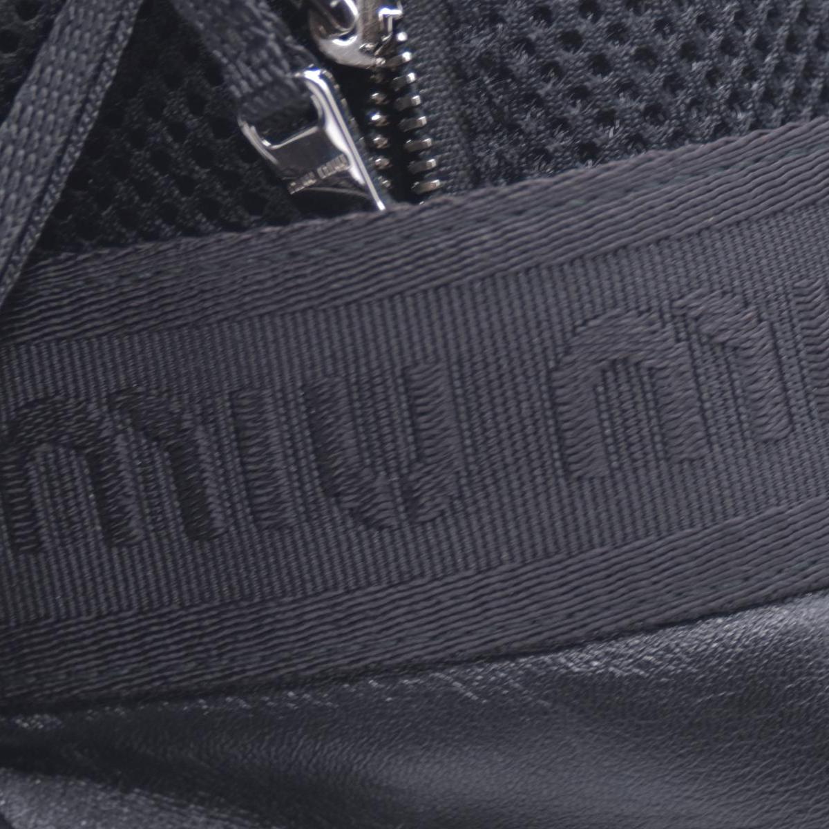$1950 MIU MIU Leather Trimmed Matelasse Crystal Embellished Nylon Backpack