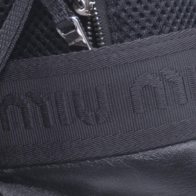 $1950 MIU MIU Leather Trimmed Matelasse Crystal Embellished Nylon Backpack