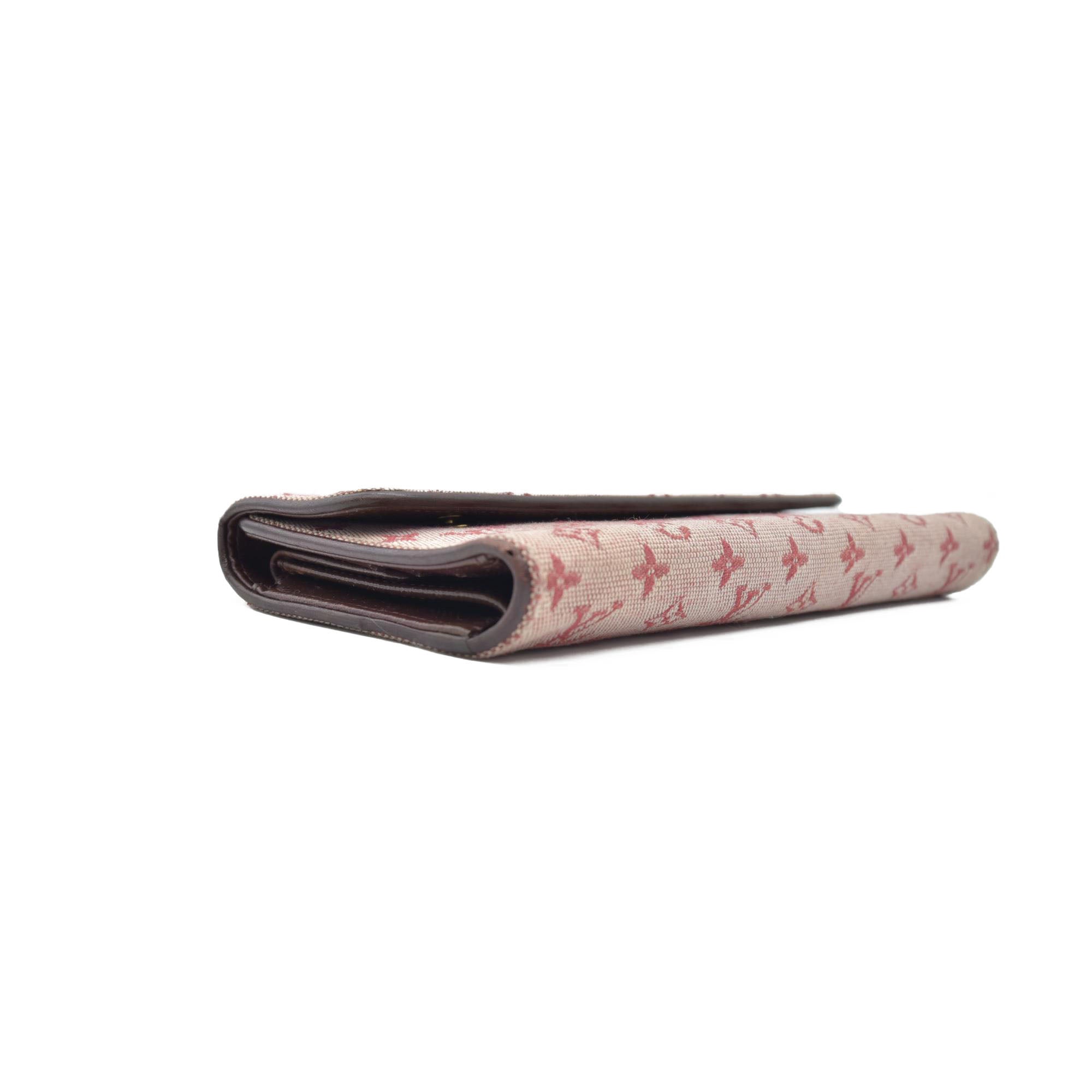 LOUIS VUITTON 2002 Mini Monogram Porte Tresor International Wallet Cherry CA0072