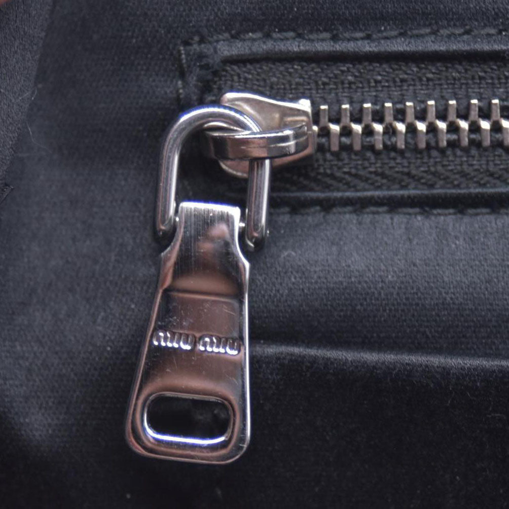 $1950 MIU MIU Leather Trimmed Matelasse Crystal Embellished Nylon Backpack