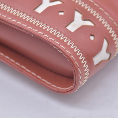 $980 YVES SAINT LAURENT Calfskin Cutout Y Monogram Flap Shoulder Bag Terracotta CONSIGNMENT 10021247