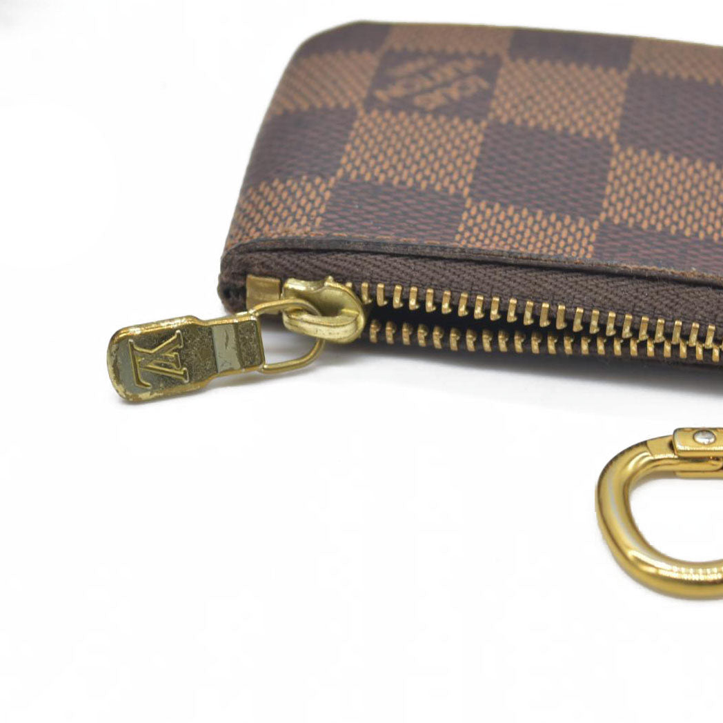 Louis Vuitton Damier Pochette Cles Wallet Coin Purse Brown