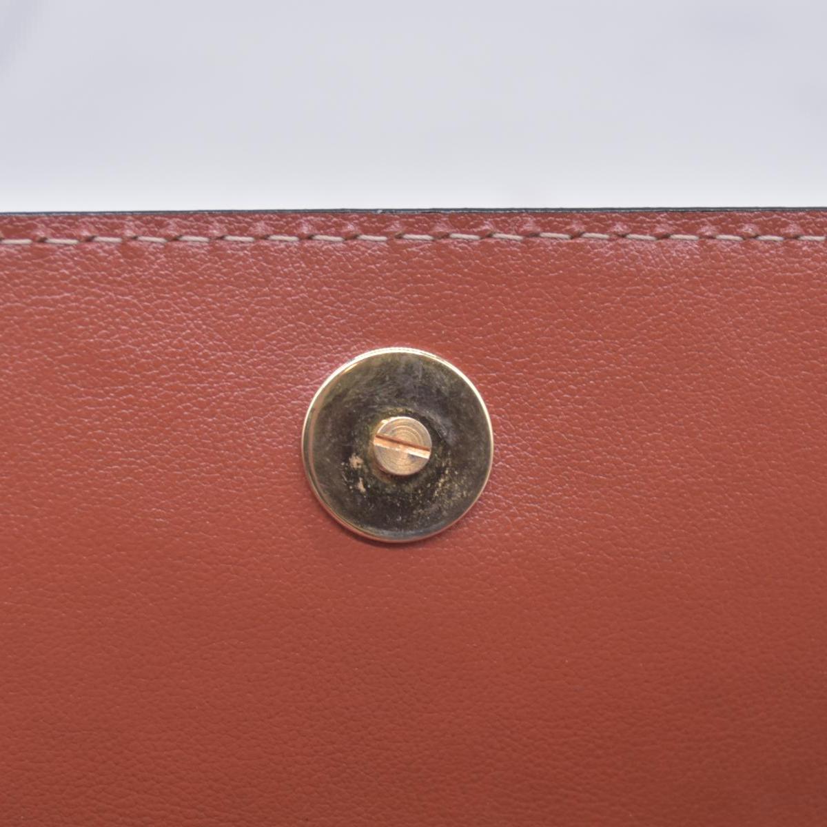 $980 YVES SAINT LAURENT Calfskin Cutout Y Monogram Flap Shoulder Bag Terracotta CONSIGNMENT 10021247