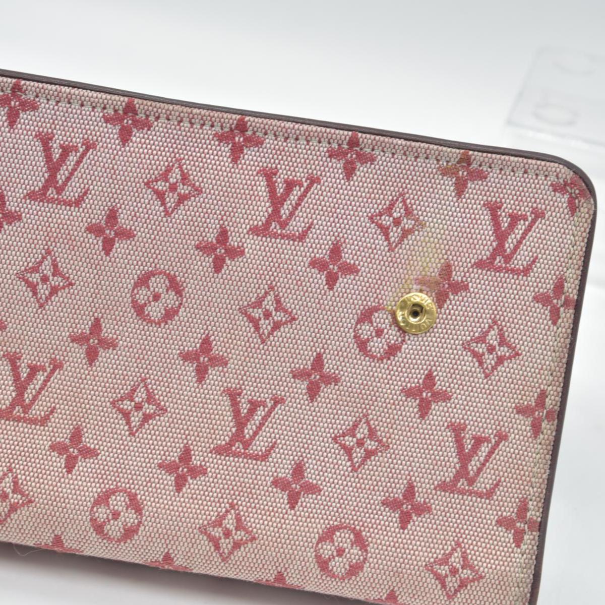 LOUIS VUITTON 2002 Mini Monogram Porte Tresor International Wallet Cherry CA0072